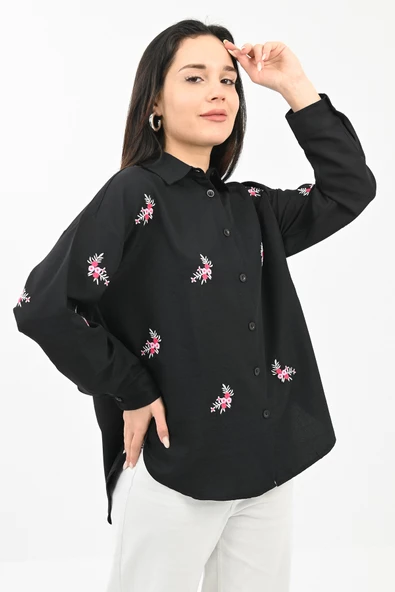 Kadın Nakış Detaylı Gömlek 1724-24 - 6
