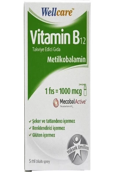 Wellcare Vitamin B12 Sprey 5 ml