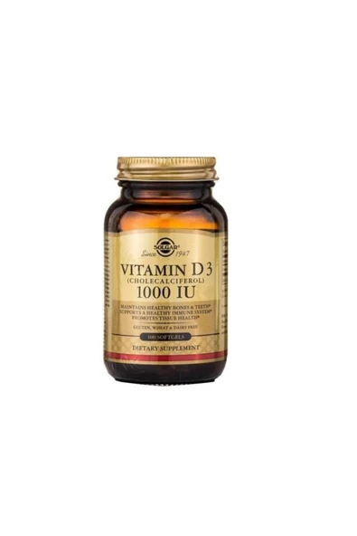 SOLGAR VITAMIN D3 1000 IU 100 SOFTGEL