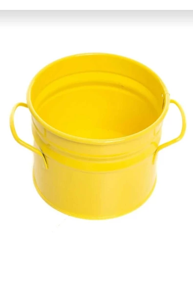 TRENDESK Metal Sarı Saksı / Kova / Düzenleyici / Kaşıklık 12,5*12,5 - 2
