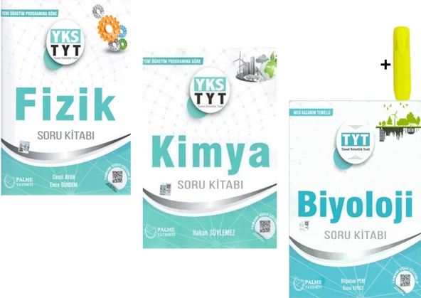 Palme Yayıncılık TYT Fizik Kimya Biyoloji Soru Kitabı Seti Yeni