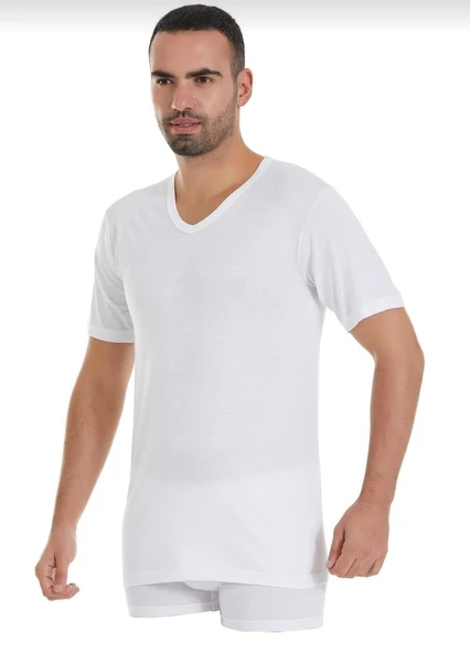 YILDIZ 126 ERKEK MODAL SÜPER İNCE V YAKA KISA KOL ATLET 10 ADET ürün görseli