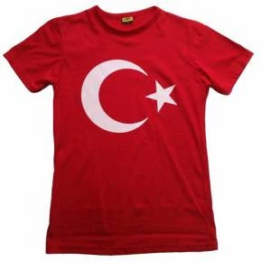 çocuk bayrak tişört ayyıldızlı tişört pamuklu unisex tişört