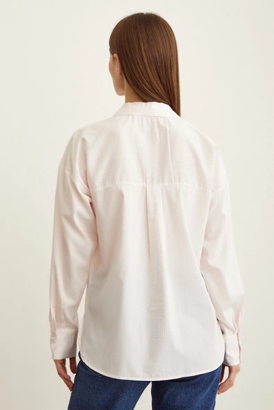Çizgili Gömlek Pudra - Resim 4