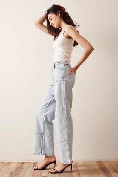 Boru Paça Salaş Jean Buz Mavisi - 4