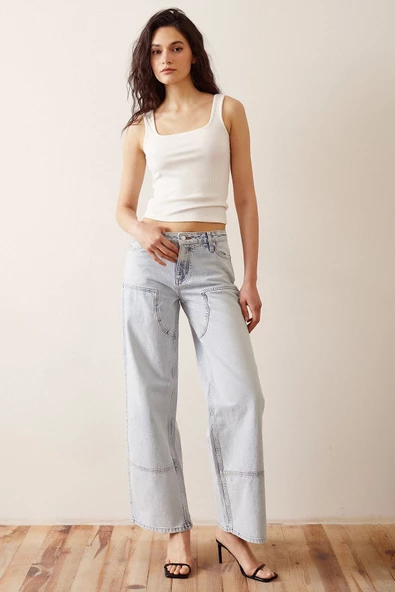 Boru Paça Salaş Jean Buz Mavisi - 3