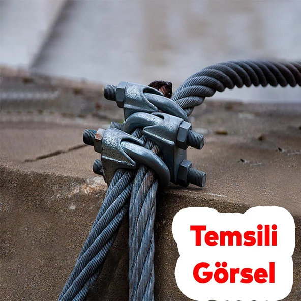 Çelik Halat Sıkma Sabitleme Klemensi 10 mm Çamaşır İpi Sıkma Bağlama Somunlu A Tipi Kelemens 4 Adet - 3