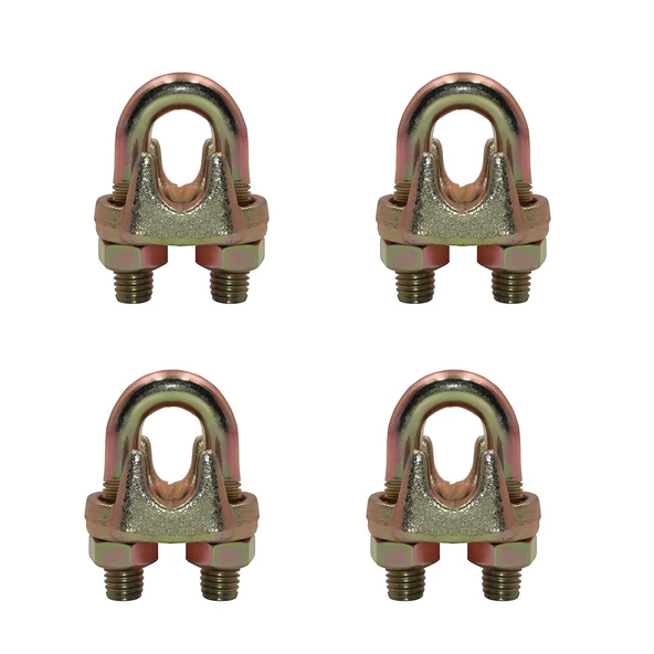 Çelik Halat Sıkma Sabitleme Klemensi 10 mm Çamaşır İpi Sıkma Bağlama Somunlu A Tipi Kelemens 4 Adet - 5