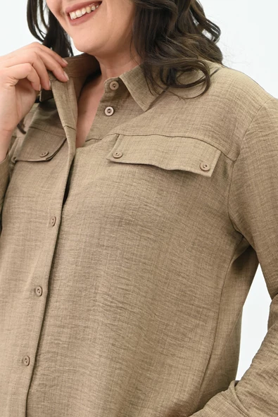 Kadın Büyük Beden Gömlek Takım 8094-24 - 9