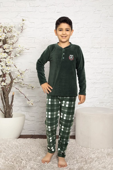 Nisanca Kışlık Erkek Çocuk Polar Pijama Takımı- Sıcak Tutan Welsoft Kumaş - 7