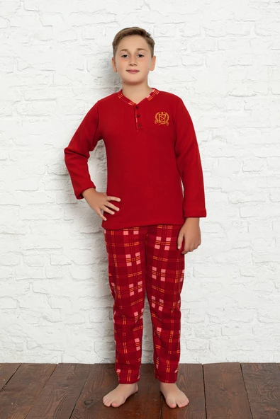 Nisanca Kışlık Erkek Çocuk Polar Pijama Takımı- Sıcak Tutan Welsoft Kumaş - 4
