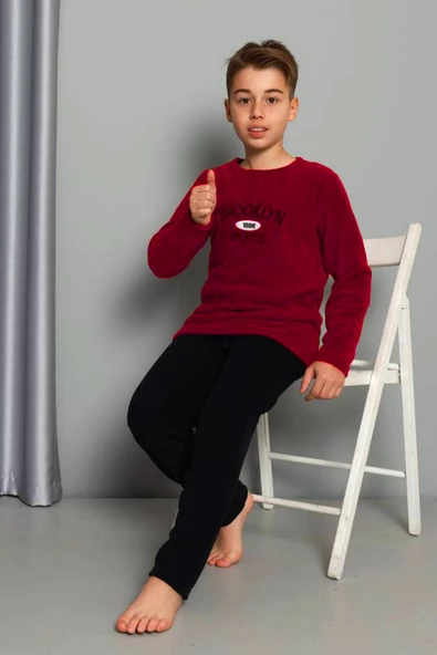 Nisanca Kışlık Erkek Çocuk Polar Pijama Takımı- Sıcak Tutan Welsoft Kumaş - 2