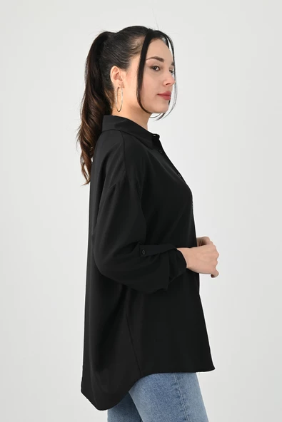 Kadın Bağlama Detaylı Gömlek 1709-1-25 - 3