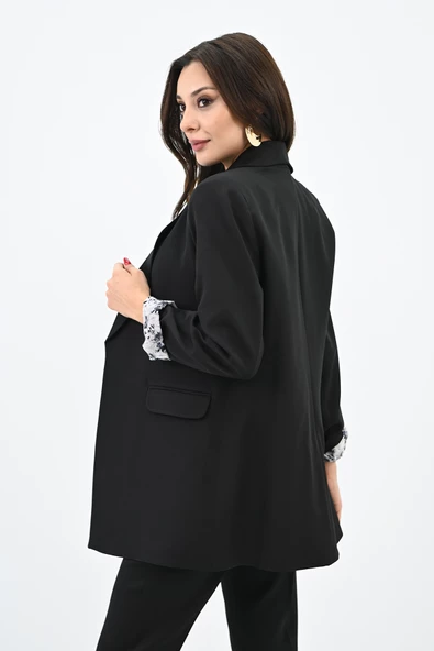 Kadın Çiçekli Astar Detaylı Ceket Takım 0115-25-2 - 5