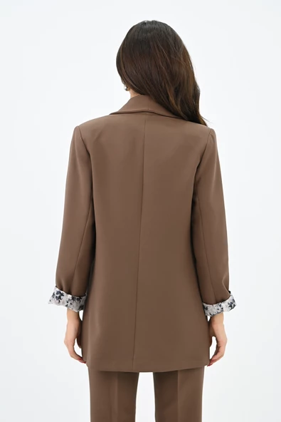 Kadın Çiçekli Astar Detaylı Ceket Takım 0115-25-2 - 8