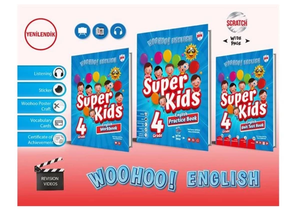 Kırmızı Beyaz Yayınları Super Kids Woo Hoo! 4.Sınıf Yeni