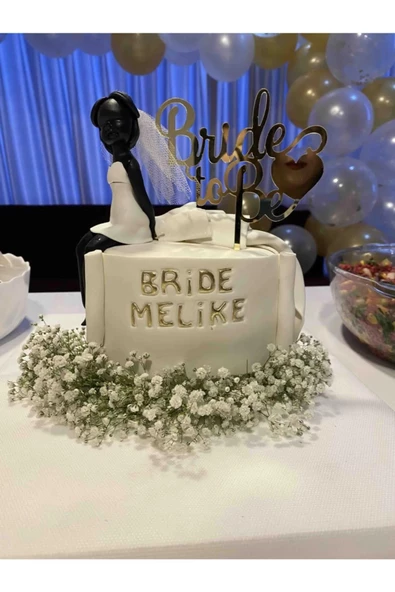 Gold Bride To Be Ayna Pleksi, Bekarlığa Veda Partisi Pasta Süsü - 2