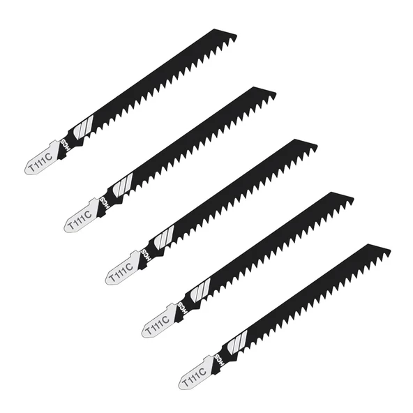 Plastik Ahşap MDF Kesim Dekupaj Testere Bıçağı Yedek 10 cm Metal Bıçak T111C Kakmacı 5 Adet Set - 2