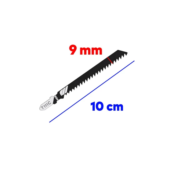 Plastik Ahşap MDF Kesim Dekupaj Testere Bıçağı Yedek 10 cm Metal Bıçak T111C Kakmacı 5 Adet Set - 4