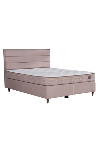 Kilim Mobilya Hilton Sandıklı Baza Başlık Paket Yaylı Yatak Set Vizon 150X200 - Resim 4