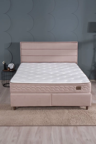 Kilim Mobilya Hilton Sandıklı Baza Başlık Paket Yaylı Yatak Set Vizon 150X200 - Resim 2