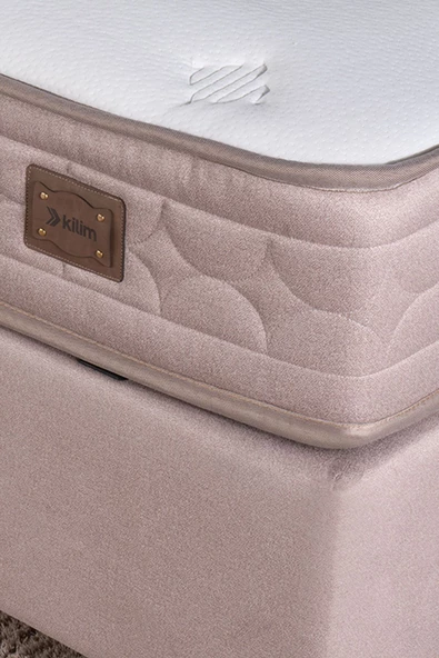 Kilim Mobilya Hilton Sandıklı Baza Başlık Paket Yaylı Yatak Set Vizon 180X200 - 7