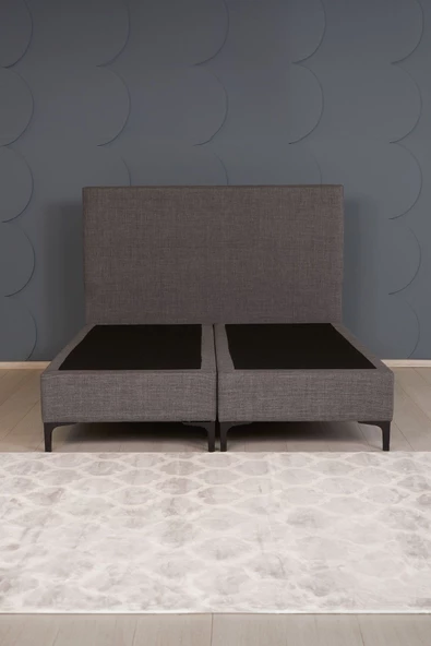 Kilim Mobilya Luna Lux Sandıksız Baza Başlık Paket Yaylı Yatak Seti Antrasit 160X200 - Resim 2