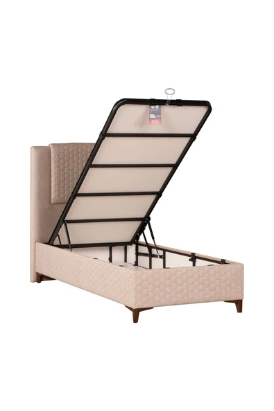 Kilim Mobilya Ortopedia Sandıklı Baza Başlık Yatak Seti Krem 120X200 - Resim 7