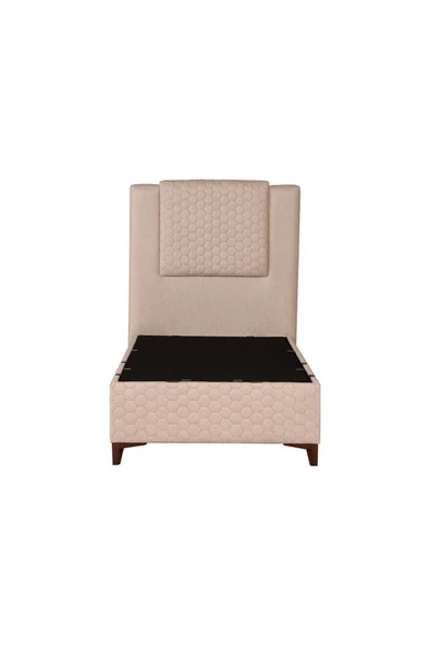 Kilim Mobilya Ortopedia Sandıklı Baza Başlık Yatak Seti Krem 90X190 - 5