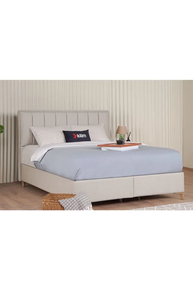 Kilim Mobilya Gold Therapy Sandıklı Baza Başlık Yatak Seti Bej 150X200 - Resim 3