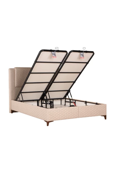 Kilim Mobilya Ortopedia Sandıklı Baza Başlık Yatak Seti Bej 180X200 - Resim 6