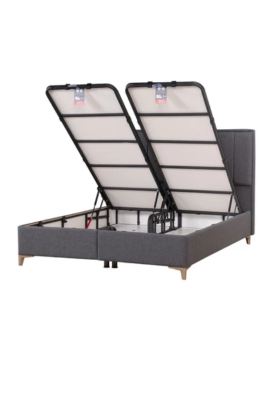 Kilim Mobilya Gold Therapy Sandıklı Baza Başlık Seti Antrasit (YATAK DAHİL DEĞİLDİR) 180X200 - Resim 7