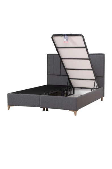 Kilim Mobilya Gold Therapy Sandıklı Baza Başlık Seti Antrasit (YATAK DAHİL DEĞİLDİR) 180X200 - Resim 6