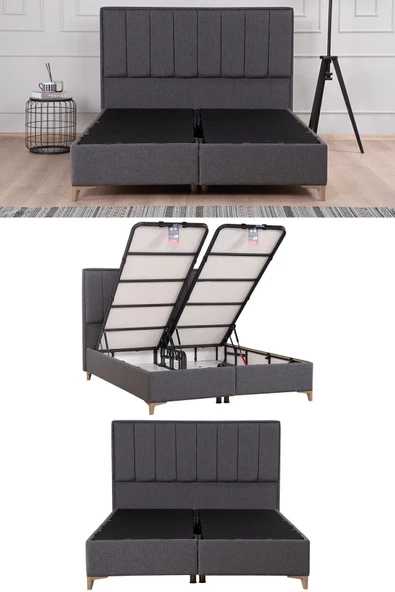 Kilim Mobilya Gold Therapy Sandıklı Baza Antrasit (BAŞLIK VE YATAK DAHİL DEĞİLDİR) 160X200 - Resim 2