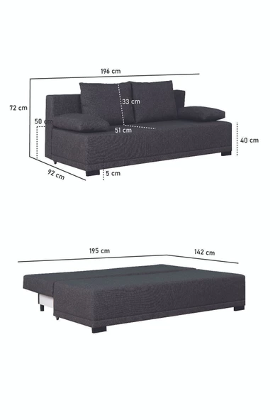 Kilim Mobilya Fiona Üç Kişilik Kanepe - 6