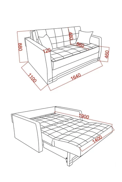 Kilim Mobilya Adonis Iki Kişilik Yataklı Ve Bazalı Kanepe - 8