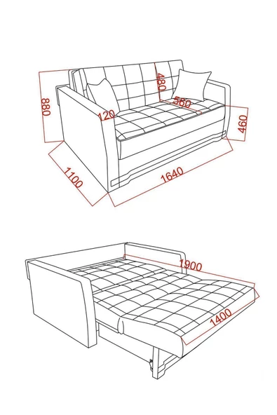 Kilim Mobilya Adonis Iki Kişilik Yataklı Ve Bazalı Kanepe - 8