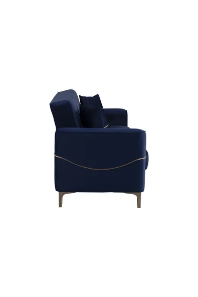 Kilim Mobilya Vogel 3 Kişilik Yüksek Ayaklı Koltuk - Kanepe Lacivert - 6