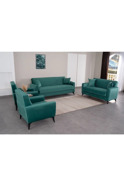 Kilim Mobilya Dove Yüksek Ayaklı 3 2 B B Koltuk Takımı Yeşil - 3