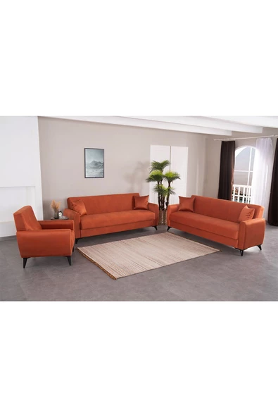 Kilim Mobilya Dove Yüksek Ayaklı 3 3 B Koltuk Takımı Turuncu - 4