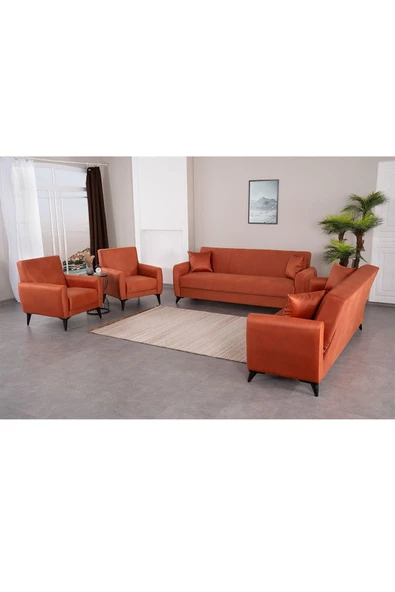 Kilim Mobilya Dove Yüksek Ayaklı 3 3 B B Koltuk Takımı Turuncu - 3