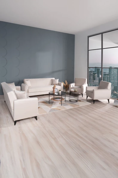 Kilim Mobilya Dove Yüksek Ayaklı 3 3 B B Koltuk Takımı Krem - 2