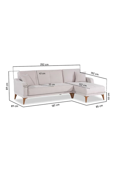 Kilim Mobilya Minimal Uzanmalı Köşe Takımı V2 (ikili Sol Ünite + Uzanma Sağ Ünite) - Resim 7