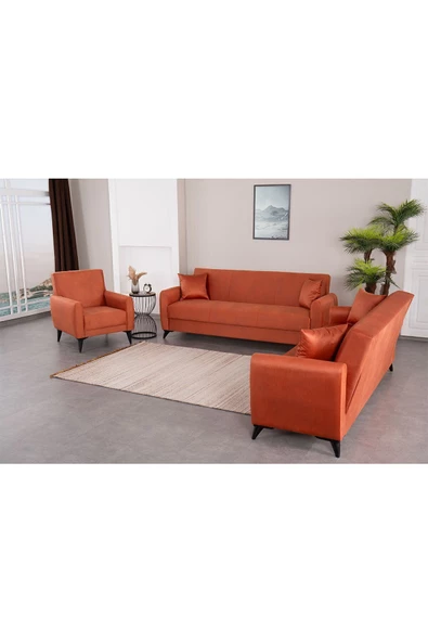 Kilim Mobilya Dove Yüksek Ayaklı 3 3 B Koltuk Takımı Turuncu - 5