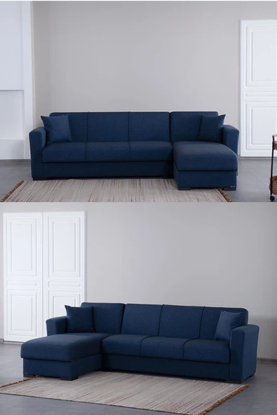 Kilim Mobilya Sunny Köşe Uzanmalı Yataklı Köşe Takımı (HEM SAĞ HEM SOL KÖŞE OLARAK KULLANILABİLİR) Lacivert - 2