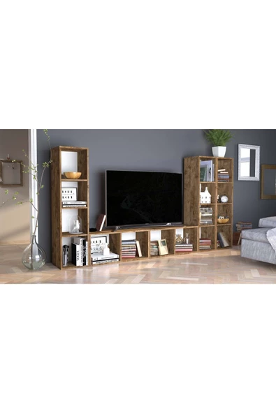 Kilim Mobilya Facilis Üç Raflı Kitaplık Modül, Klik Sistemi Sayesinde Kolay Kurulum - 4