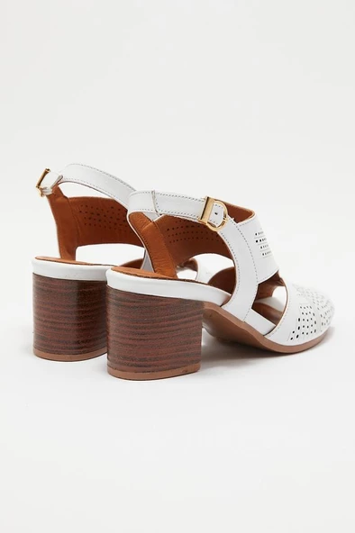 VENÜS 1857213Y TOPUKLU DERİ GÜNLÜK KADIN SANDALET - 3