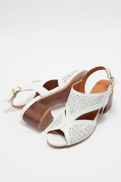 VENÜS 1857213Y TOPUKLU DERİ GÜNLÜK KADIN SANDALET - 4