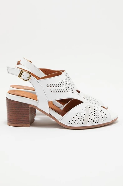 VENÜS 1857213Y TOPUKLU DERİ GÜNLÜK KADIN SANDALET - 2