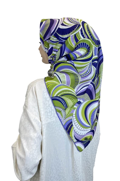 Shecarf Emproyal Desenli Pamuk Soft Eşarp 01093  KOYU LİLA